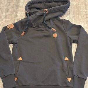 Naketano Black Hoodie with Tan Details